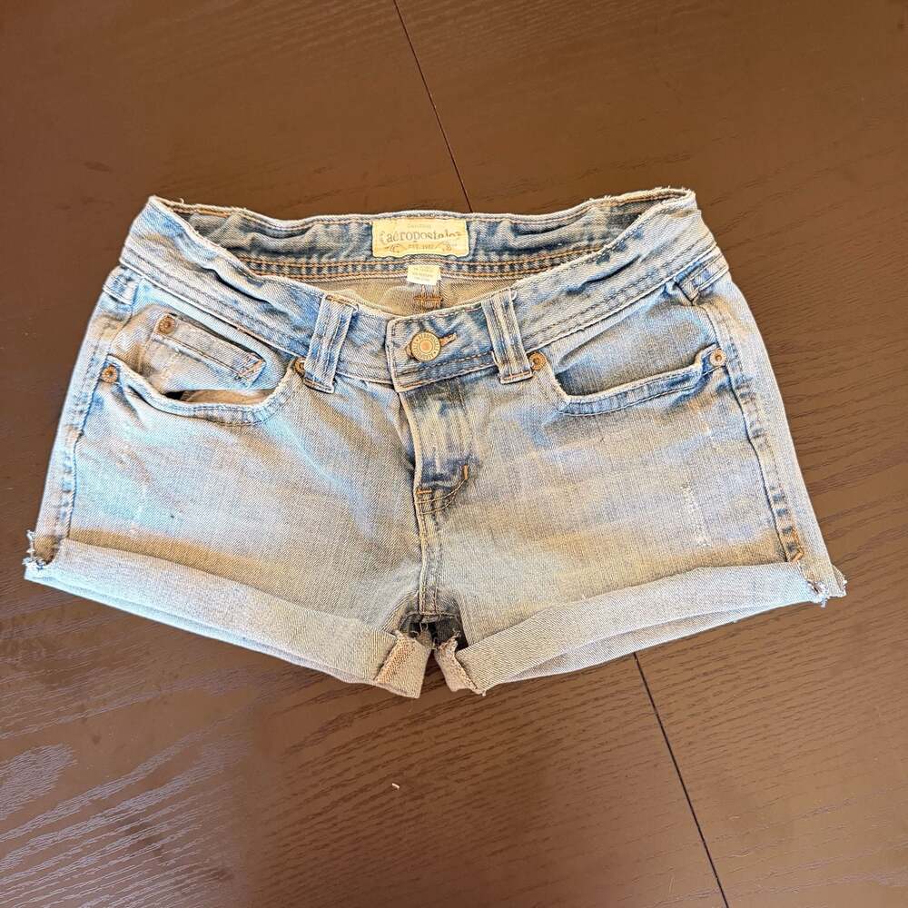 Aeropostale Original Est 1987 Denim Cuffed Shorts Size 1/2